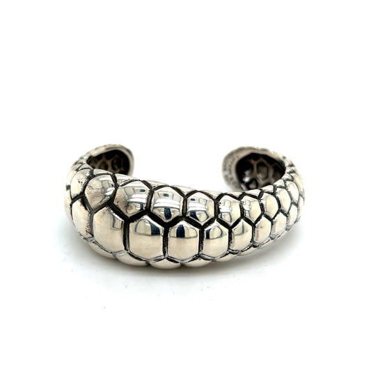Tiffany & Co Estate Bangle Bracelet 7.5" Medium Beehive Design Sterling Silver TIF361 - Certified Fine Jewelry