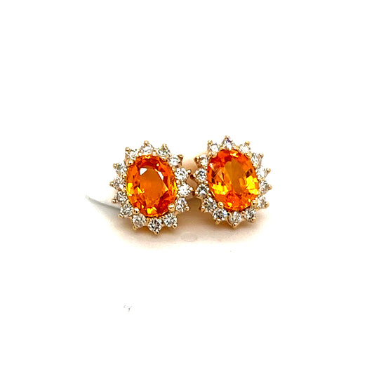 Natural Sapphire Diamond Stud Earrings 14k Gold 3.5 TCW Certified $5,950 211886