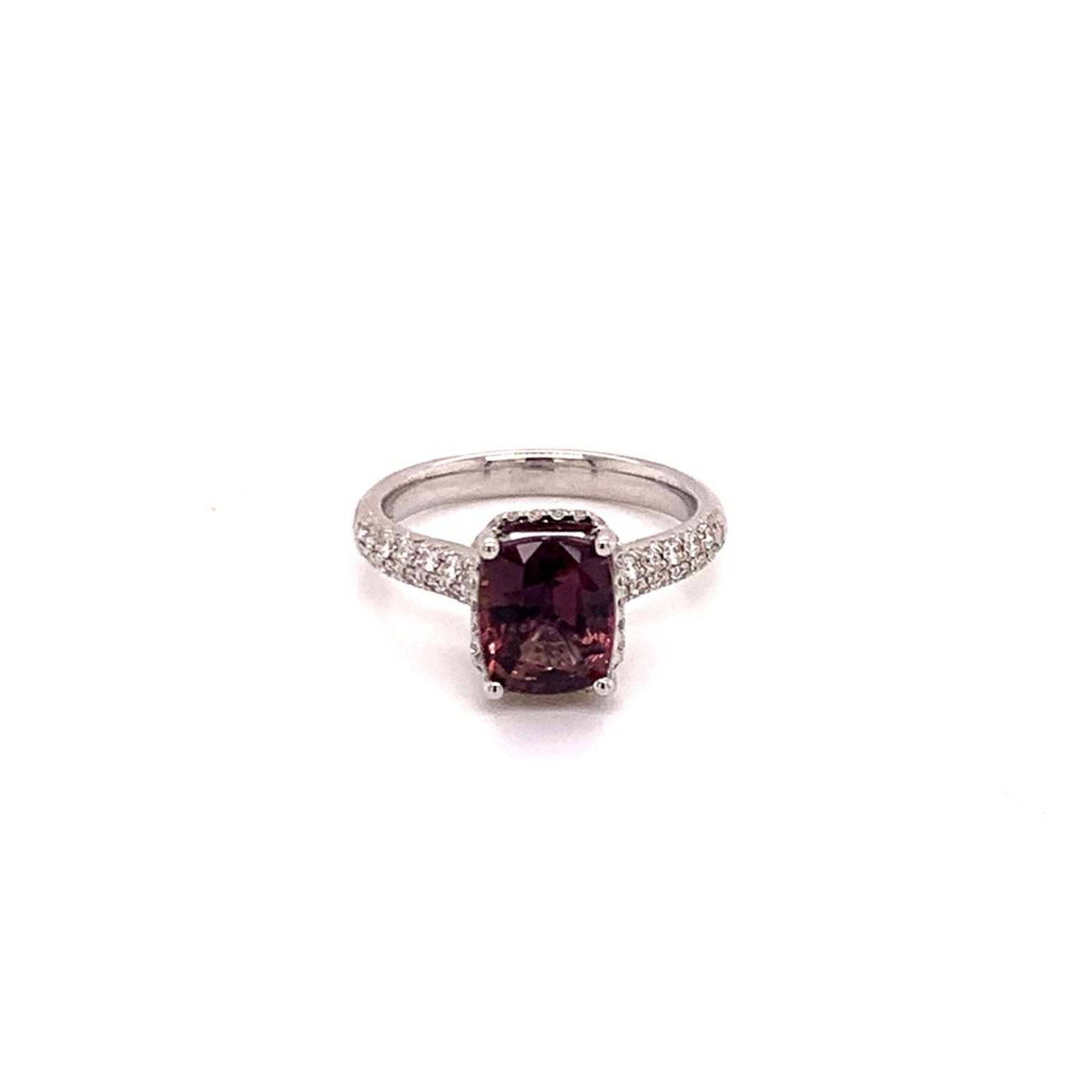 Diamond Sapphire Ring 18k Gold WG Women 3.027 Ct Certified $3950 913126 - Certified Estate Jewelry