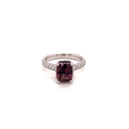 Diamond Sapphire Ring 18k Gold WG Women 3.027 Ct Certified $3950 913126 - Certified Estate Jewelry