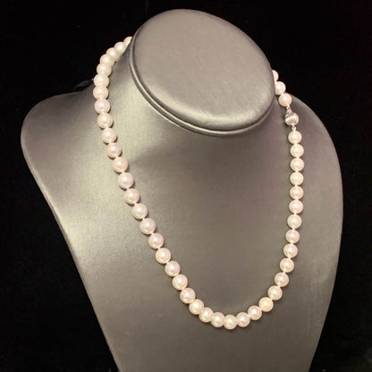 Akoya Pearl Necklace 14k Gold 18" 8.0 mm Certified $3,975 113101 - Certified Fine Jewelry