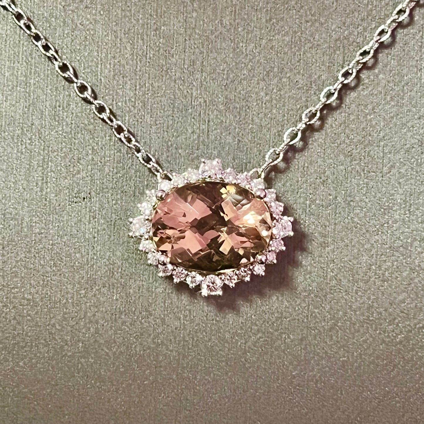 Natural Morganite Diamond Necklace 18" 14k Gold 10.67 TCW Certified $6,950 215433 - Certified Fine Jewelry