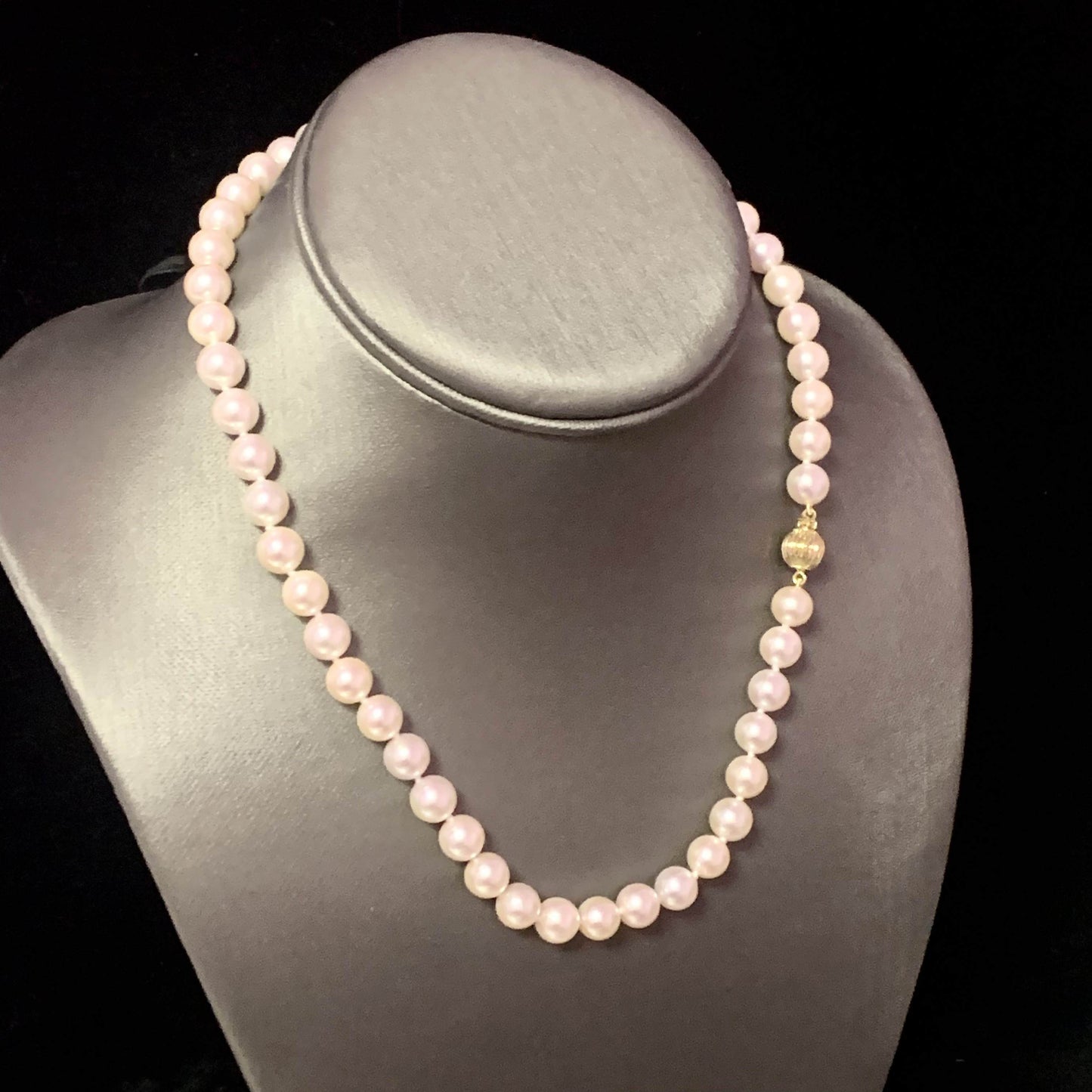 Akoya Pearl Necklace 14k Gold 17" 8.0 mm Certified $5,950 113515 - Certified Fine Jewelry
