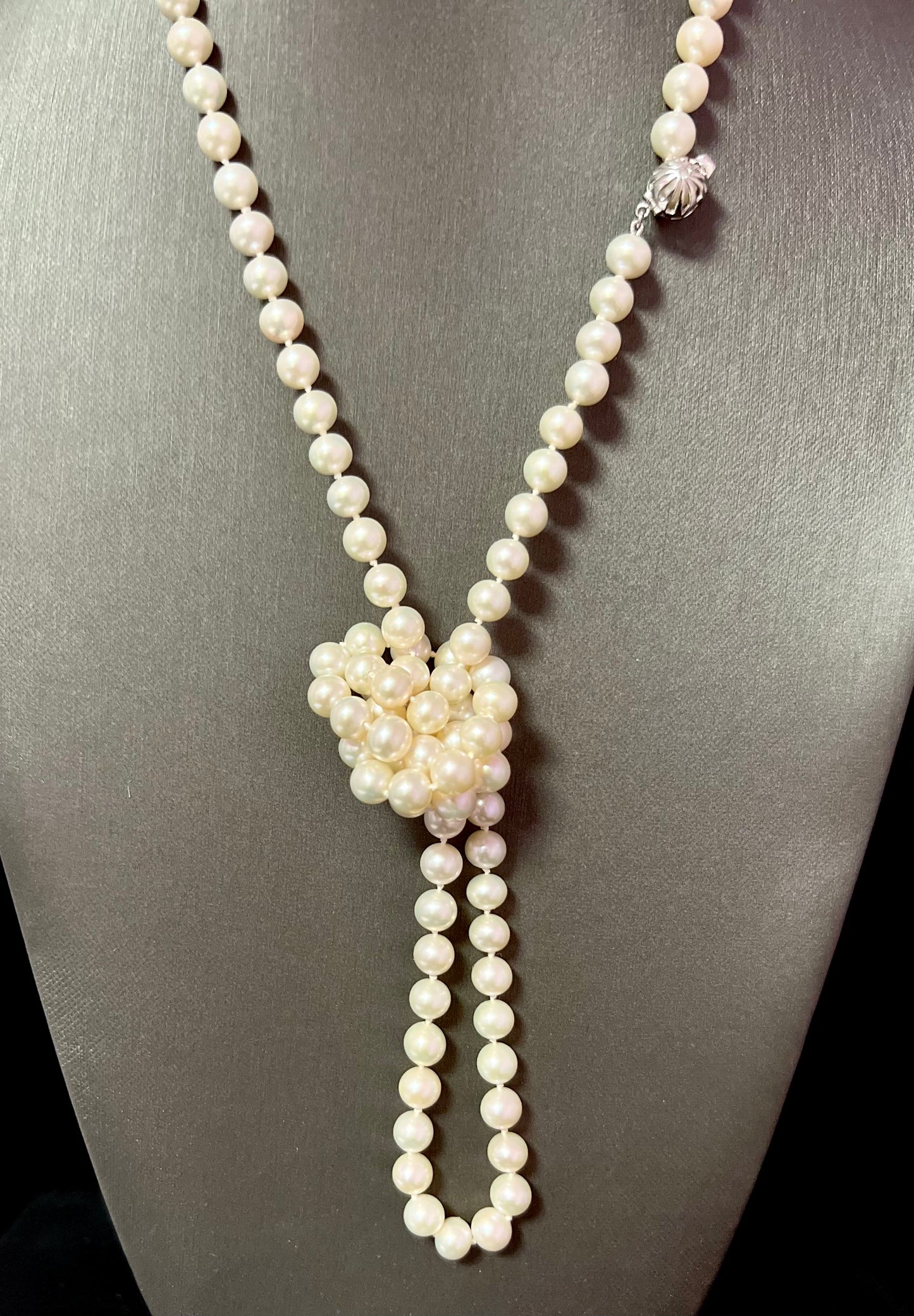 Akoya Pearl Necklace 36" 14k W Gold 7.5 mm 61.01g Certified $4,950 113106 - Certified Fine Jewelry