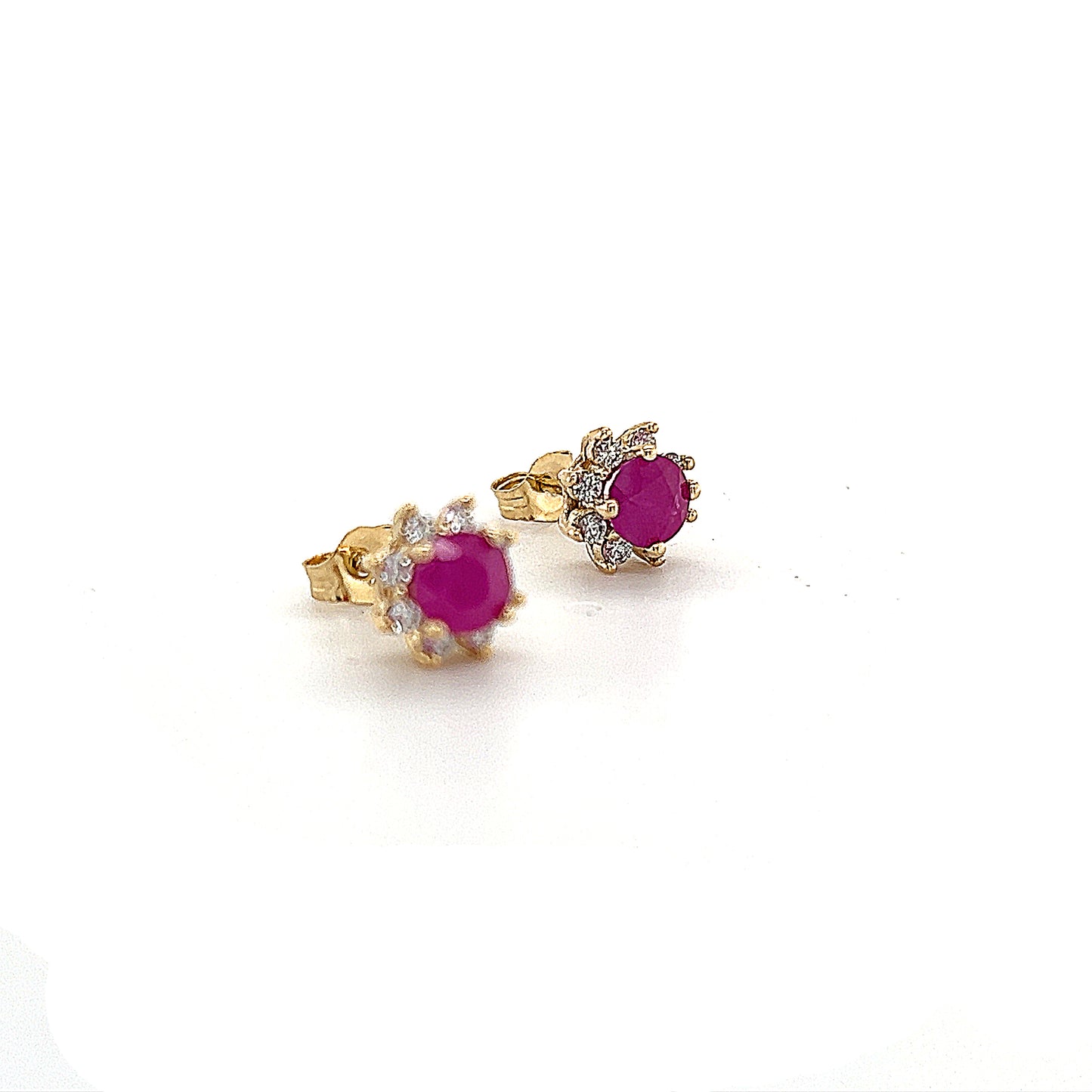 Natural Ruby Diamond Earrings 14k Gold 1.25 TCW Certified $2,290 210748 - Certified Fine Jewelry