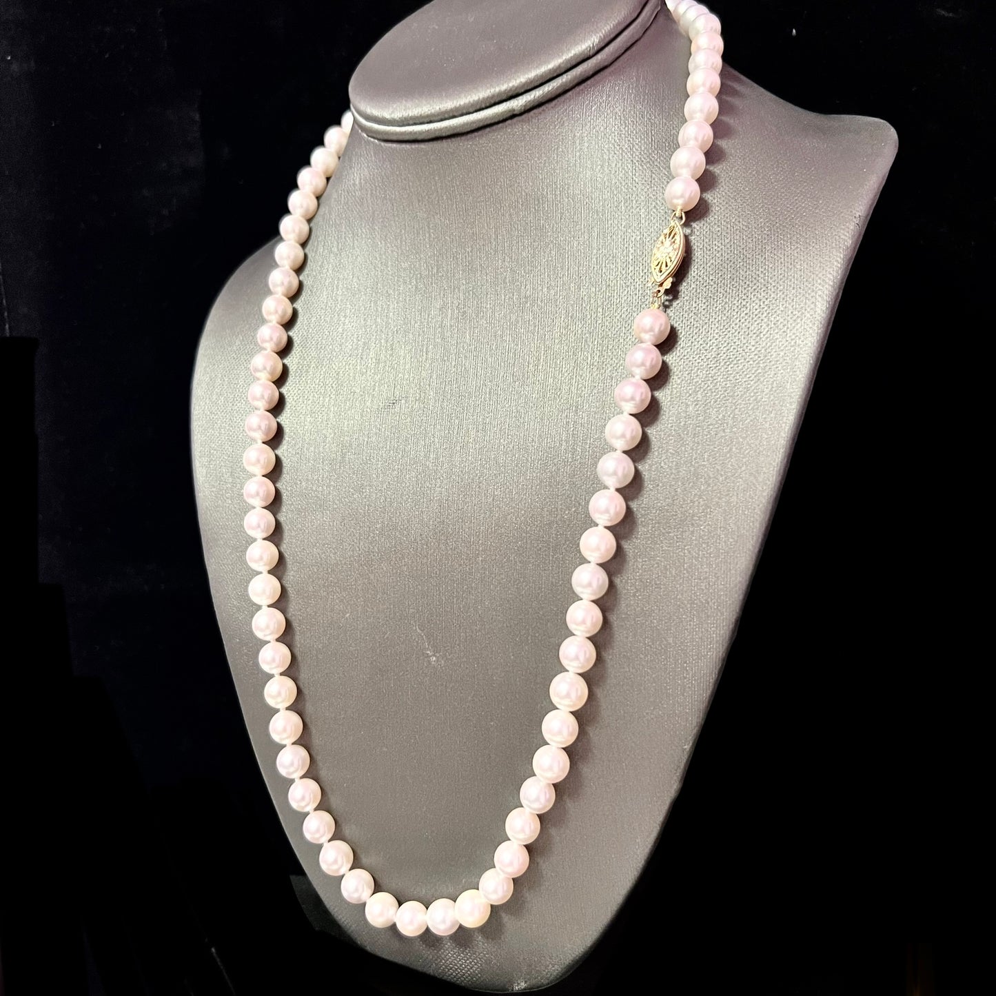Natural Akoya Pearl Necklace 24" 14k Y Gold 8 mm Certified $7,950 219133 - Certified Fine Jewelry