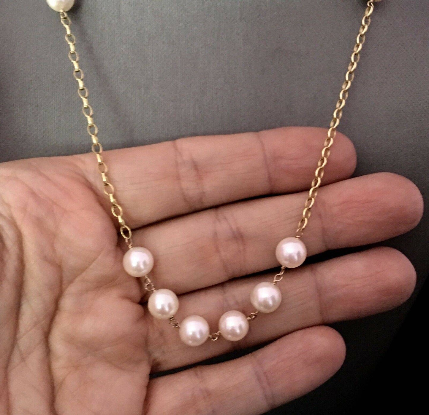 Necklace Akoya Pearl 8.10 mm 18.75" 14k Gold Women Certified $2,000 717458 - Certified Fine Jewelry