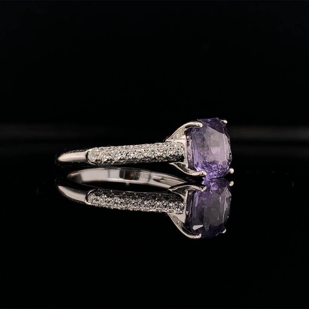 Purple Sapphire Diamond Ring 18k Gold Women 1.72 TCW Certified $3,950 913136 - Certified Fine Jewelry