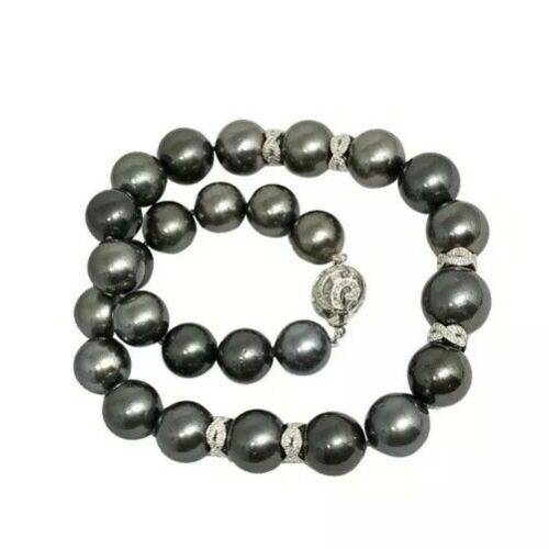 Diamond Tahitian Pearl 14k Gold Necklace 16 mm 16.5" Certified $29,750 914434 - Certified Fine Jewelry