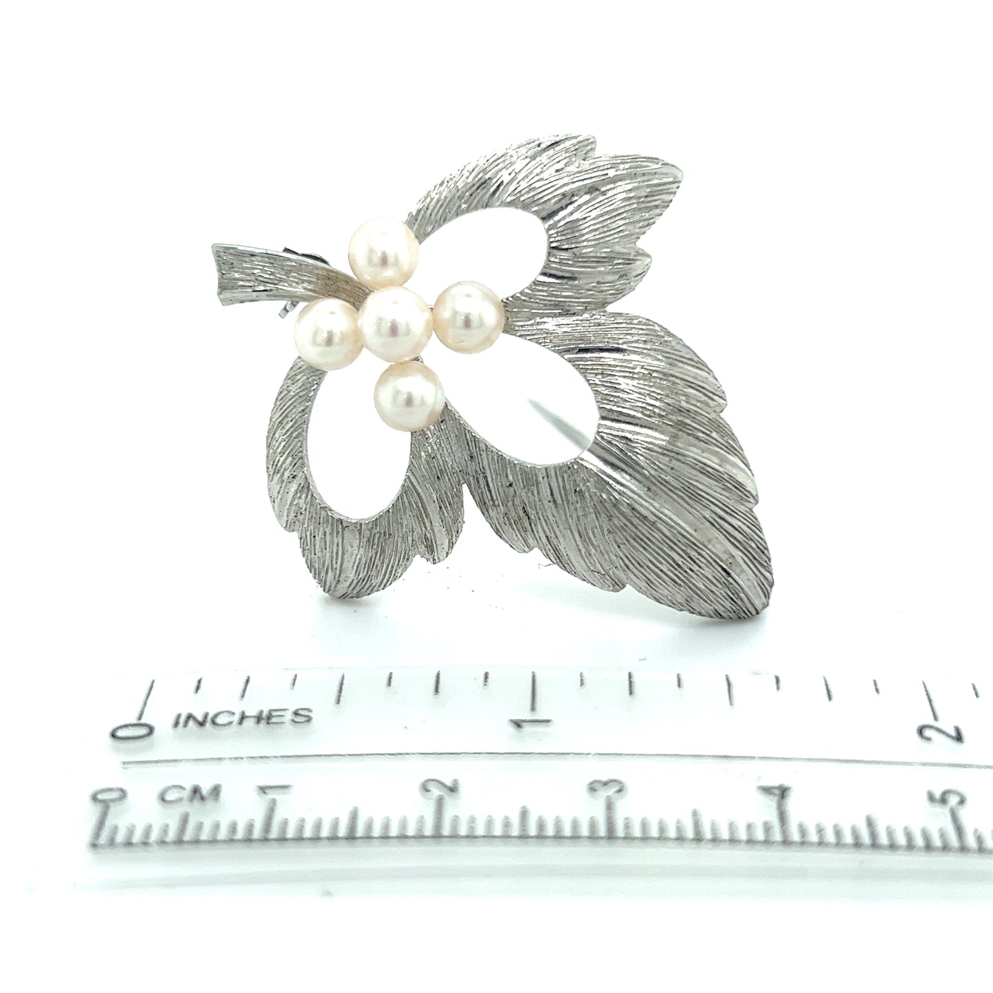 Mikimoto Estate Akoya Pearl Brooch Pin Sterling Silver 5 mm M288 - Certified Fine Jewelry