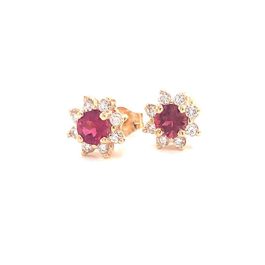 Sapphire Diamond Earrings 14k Yellow Gold 0.66 TCW Certified $1,950 017957 - Certified Estate Jewelry