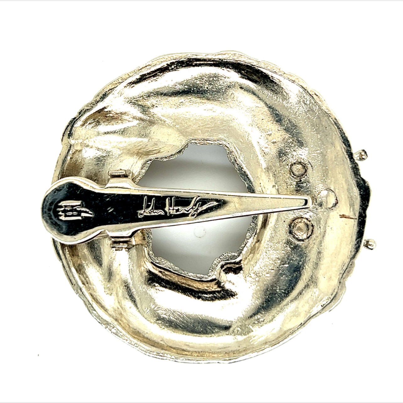 John Hardy Estate Butterfly + Bamboo Brooch & Scarf Clip Rhodium Plated JH1 - Certified Fine Jewelry