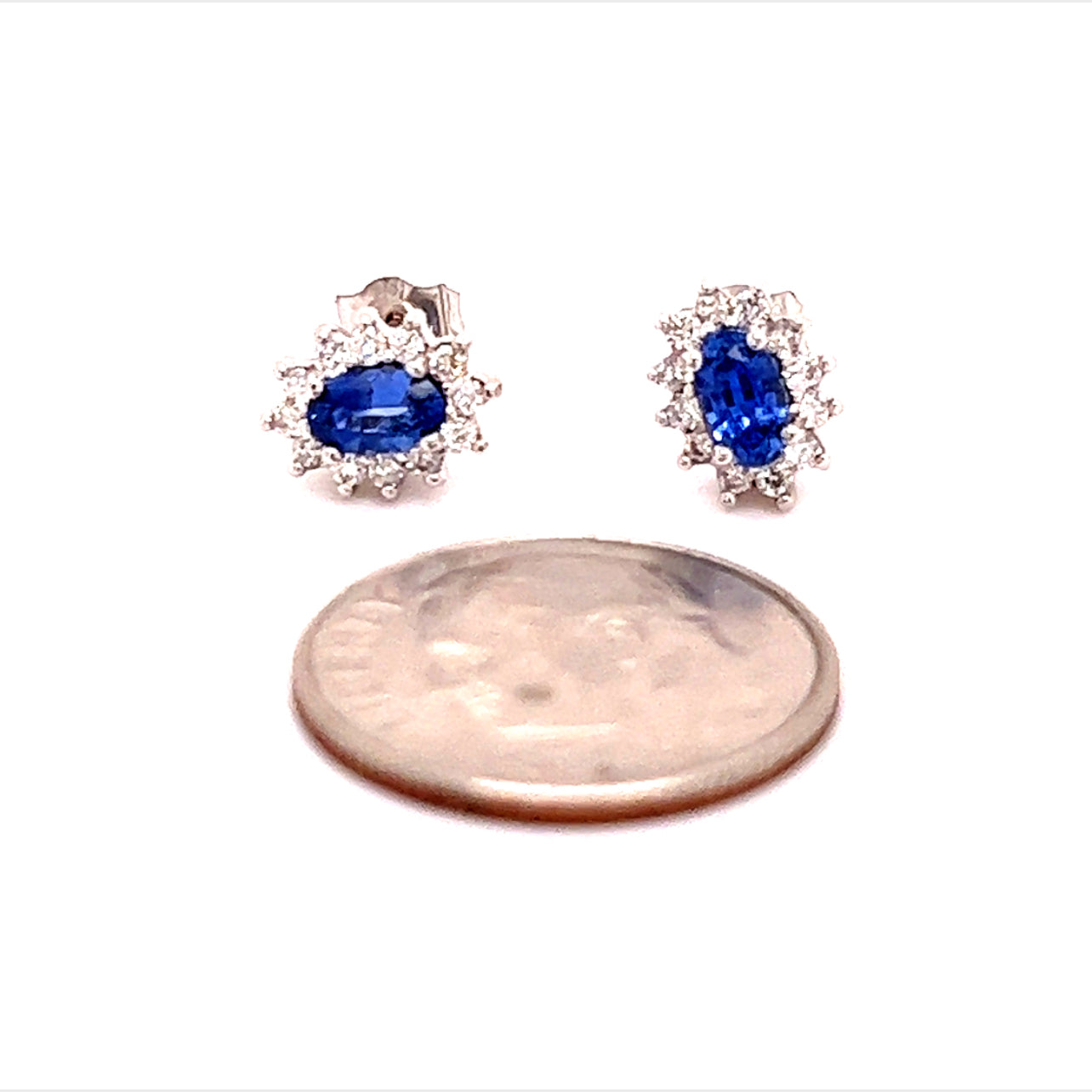 Natural Sapphire Diamond Stud Earrings 14k Gold 0.84 TCW Certified $2,975 215098 - Certified Fine Jewelry