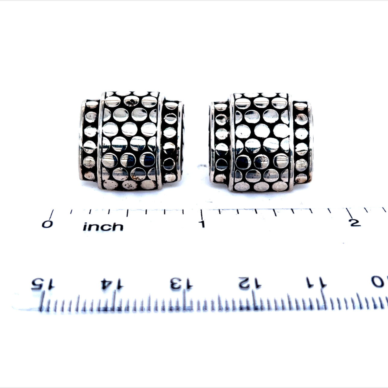 John Hardy Estate Mens Dot Cufflinks Sterling Silver JH18 - Certified Fine Jewelry