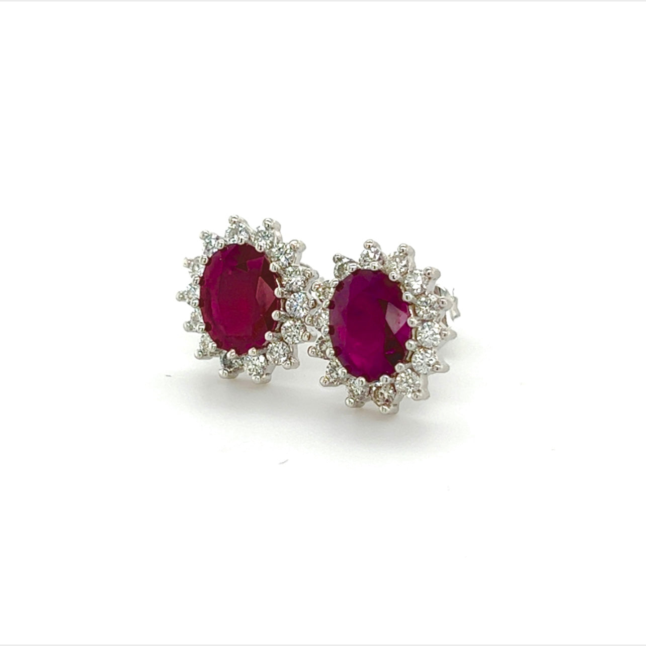 Natural Ruby Diamond Earrings 14k Gold 4.04 TCW Certified $5,250 215094 - Certified Fine Jewelry