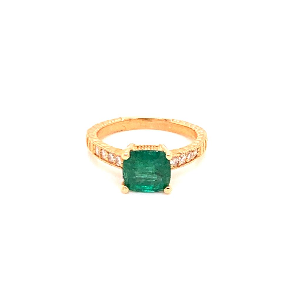 Diamond Emerald Ring 14k Gold 2.01 TCW Women Certified $3,950 914185 - Certified Estate Jewelry