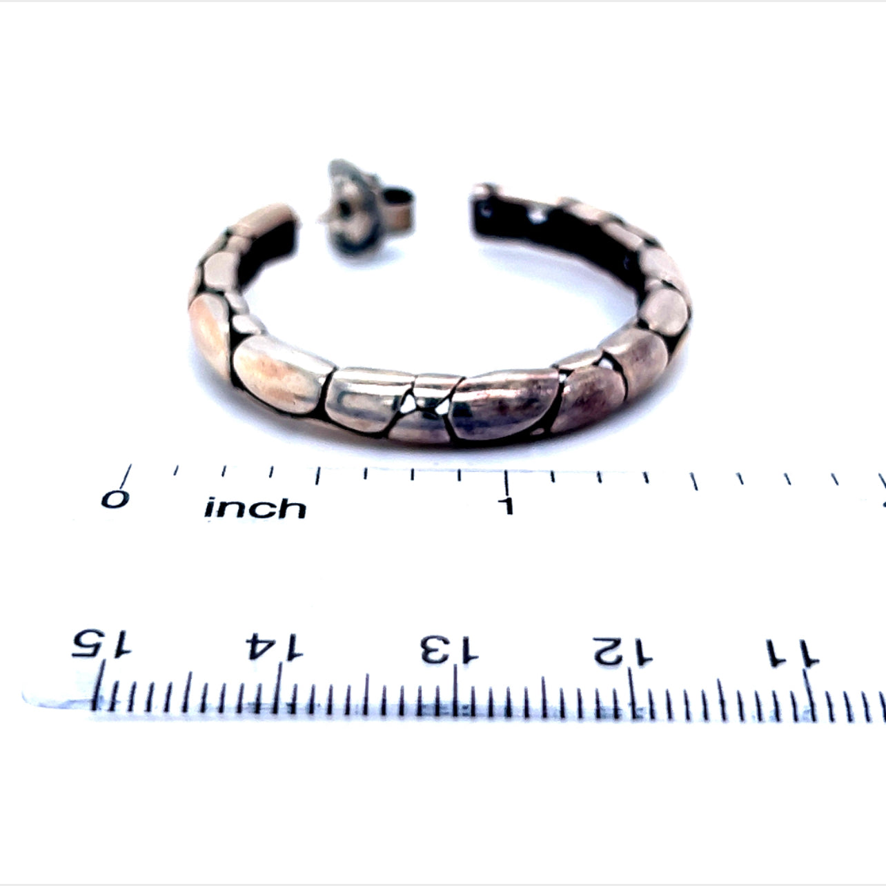 John Hardy Estate Pebble Hoop Earrings Sterling Silver JH20 - Certified Fine Jewelry