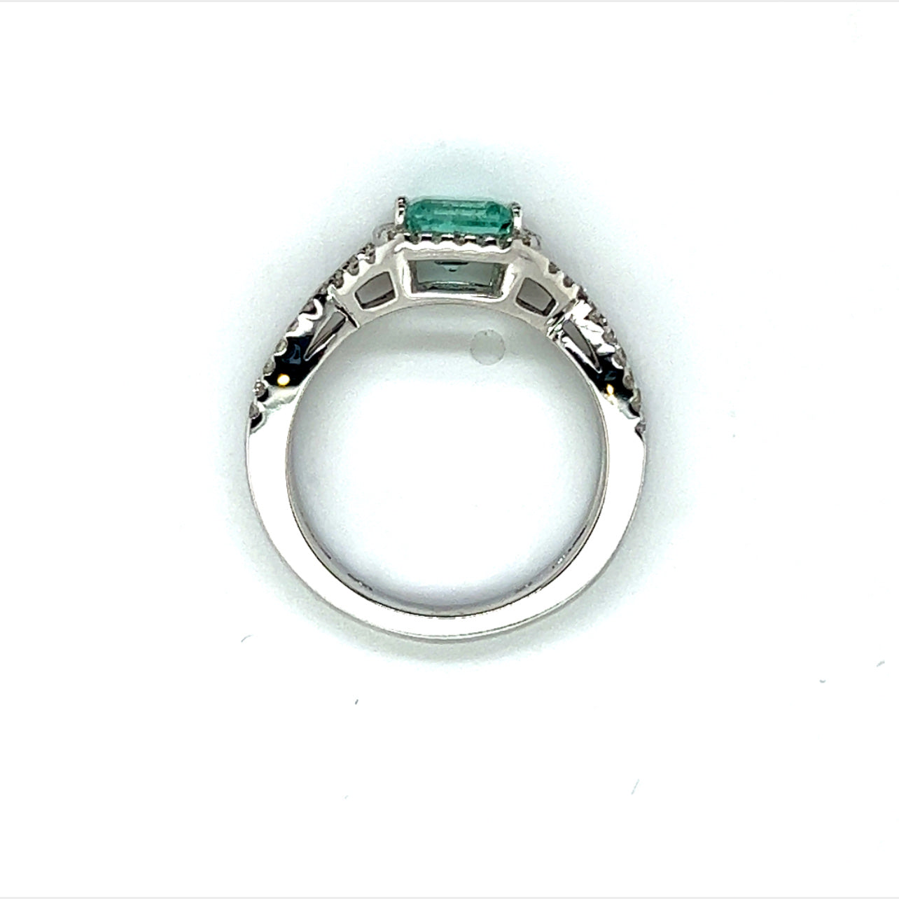 Natural Emerald Diamond Ring 6.5 14k W Gold 1.31 TCW Certified $4,750 216674 - Certified Fine Jewelry
