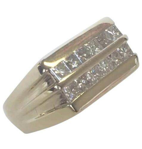 Diamond Ring 14k Gold 2 CTS Princess Cut Unisex Certified $4,200 606238 - Certified Fine Jewelry