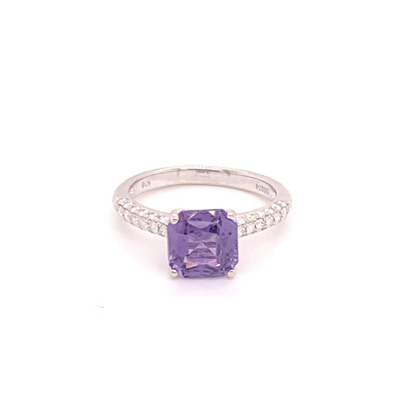 Purple Sapphire Diamond Ring 18k Gold Women 1.72 TCW Certified $3,950 913136 - Certified Fine Jewelry