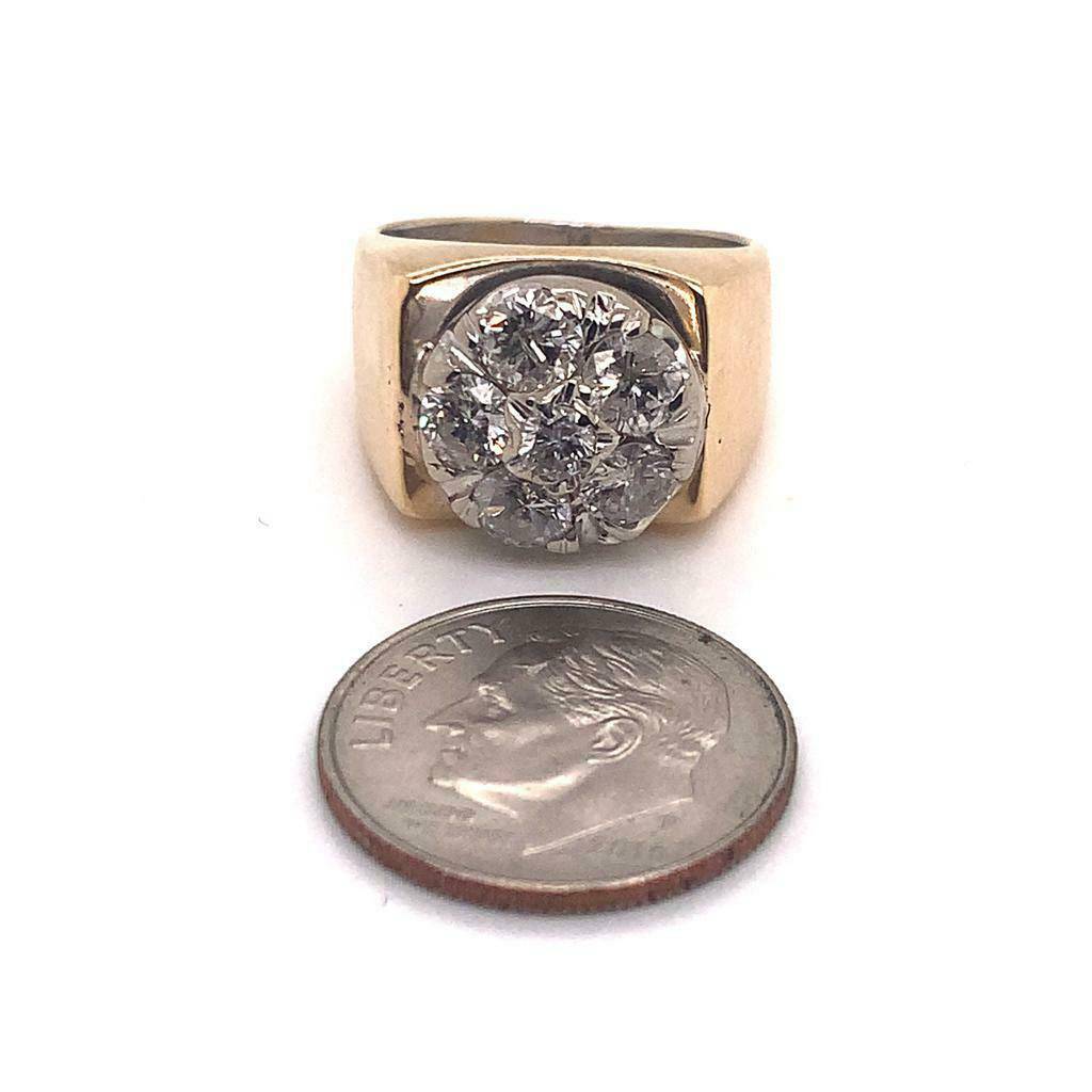 Diamond Ring Unisex 14 KT Yellow & White Gold 1.10 CT Certified $5,950 018203 - Certified Fine Jewelry
