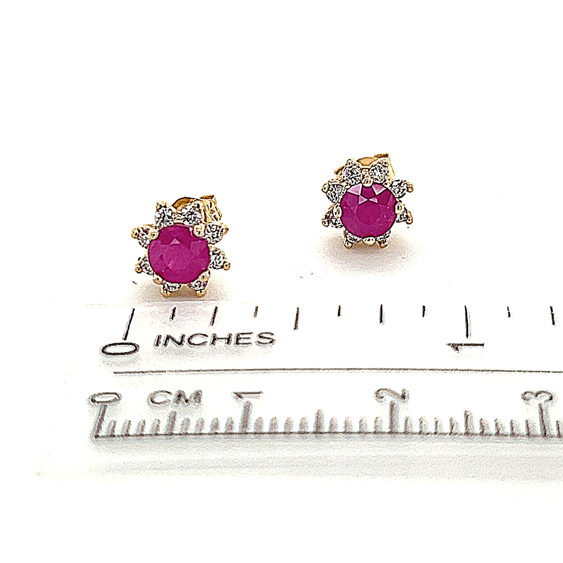 Natural Ruby Diamond Earrings 14k Gold 1.25 TCW Certified $2,290 210748 - Certified Fine Jewelry