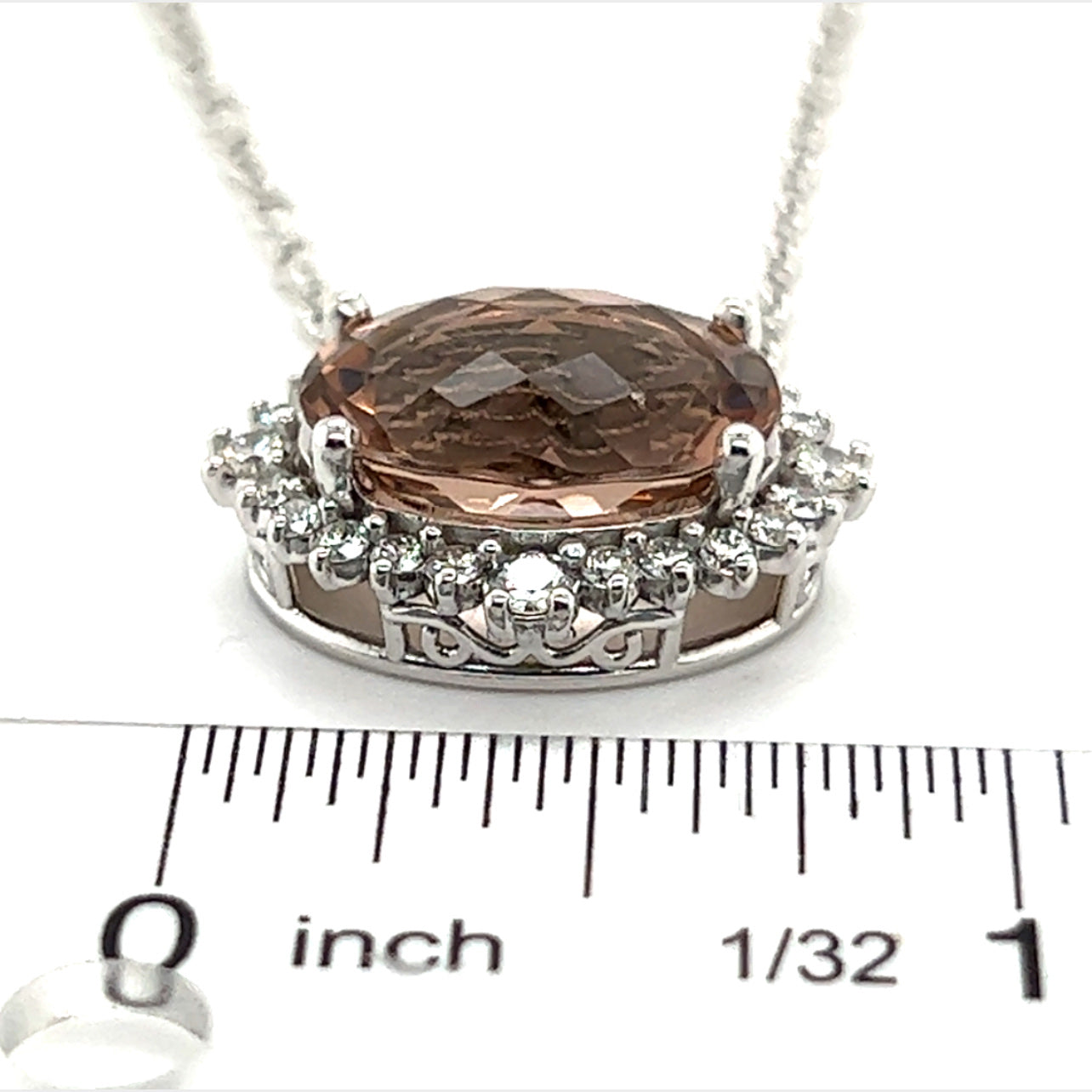 Natural Morganite Diamond Necklace 18" 14k Gold 10.67 TCW Certified $6,950 215433 - Certified Fine Jewelry