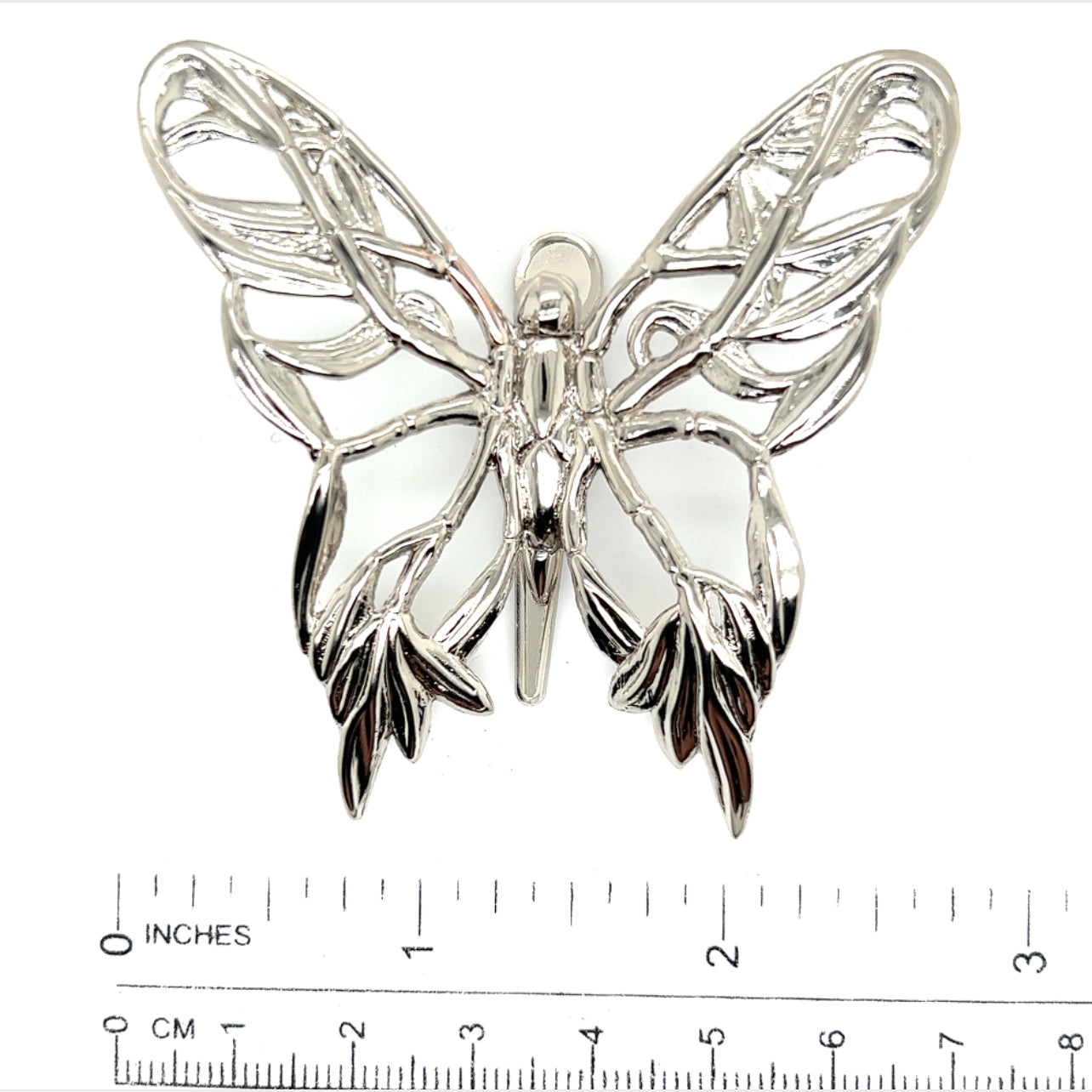 John Hardy Estate Ladies Butterfly Brooch & Scarf Clip Rhodium Plated JH8 - Certified Fine Jewelry