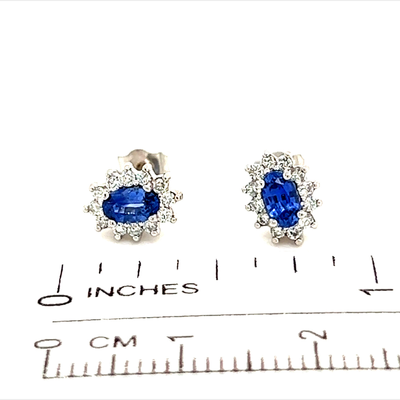 Natural Sapphire Diamond Stud Earrings 14k Gold 0.84 TCW Certified $2,975 215098 - Certified Fine Jewelry