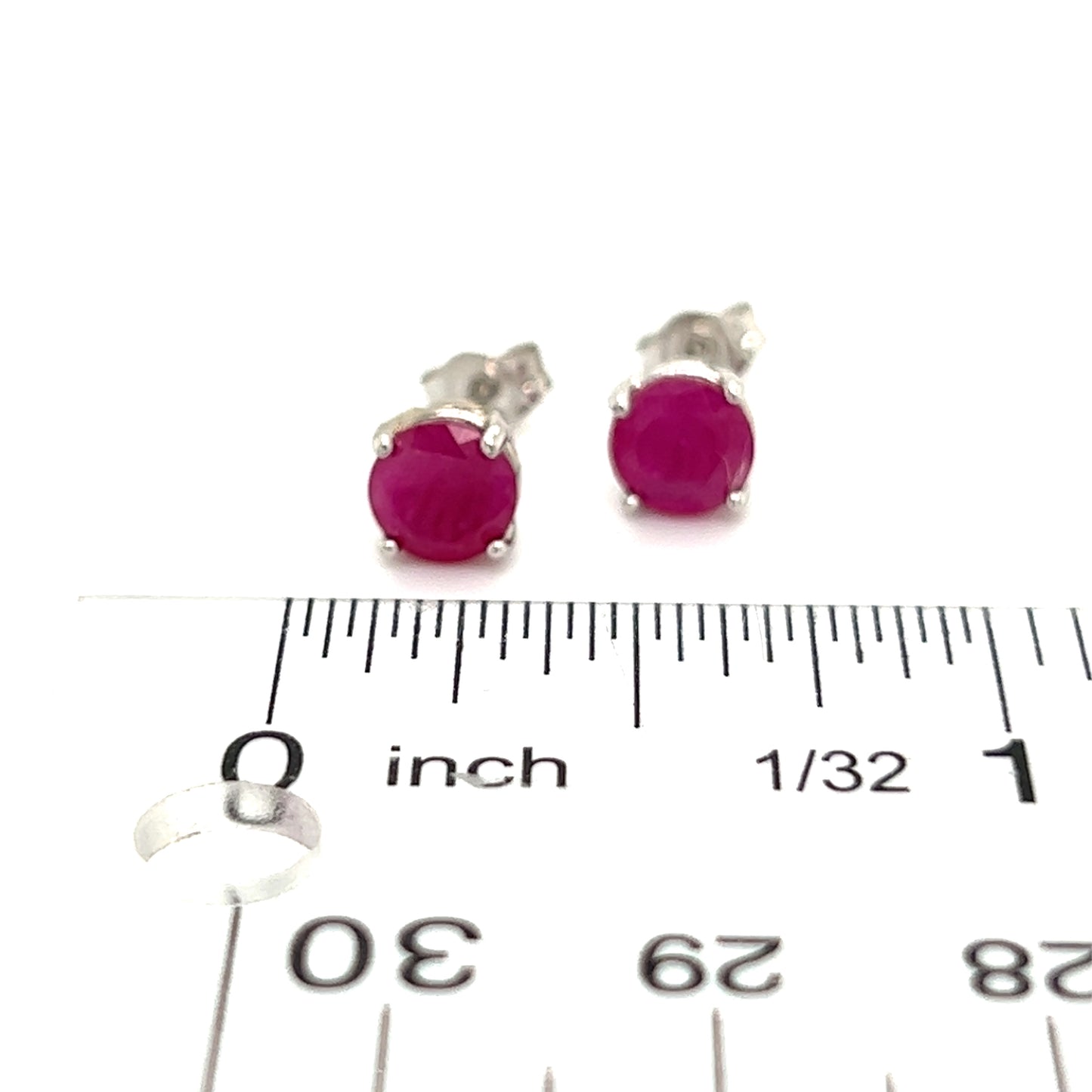 Natural Ruby Stud Earrings 14k Gold 1.91 TCW 1.28 Grams Certified $2,290 210750 - Certified Fine Jewelry
