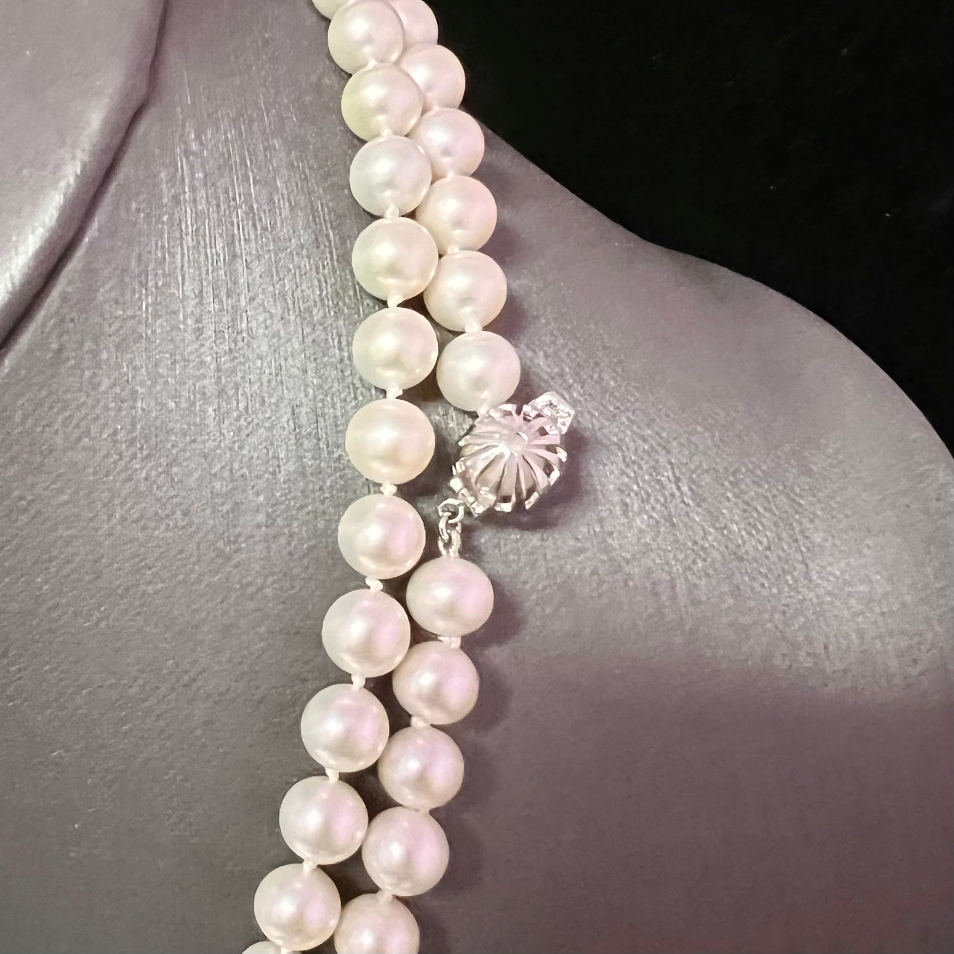 Akoya Pearl Necklace 36" 14k W Gold 7.5 mm 61.01g Certified $4,950 113106 - Certified Fine Jewelry