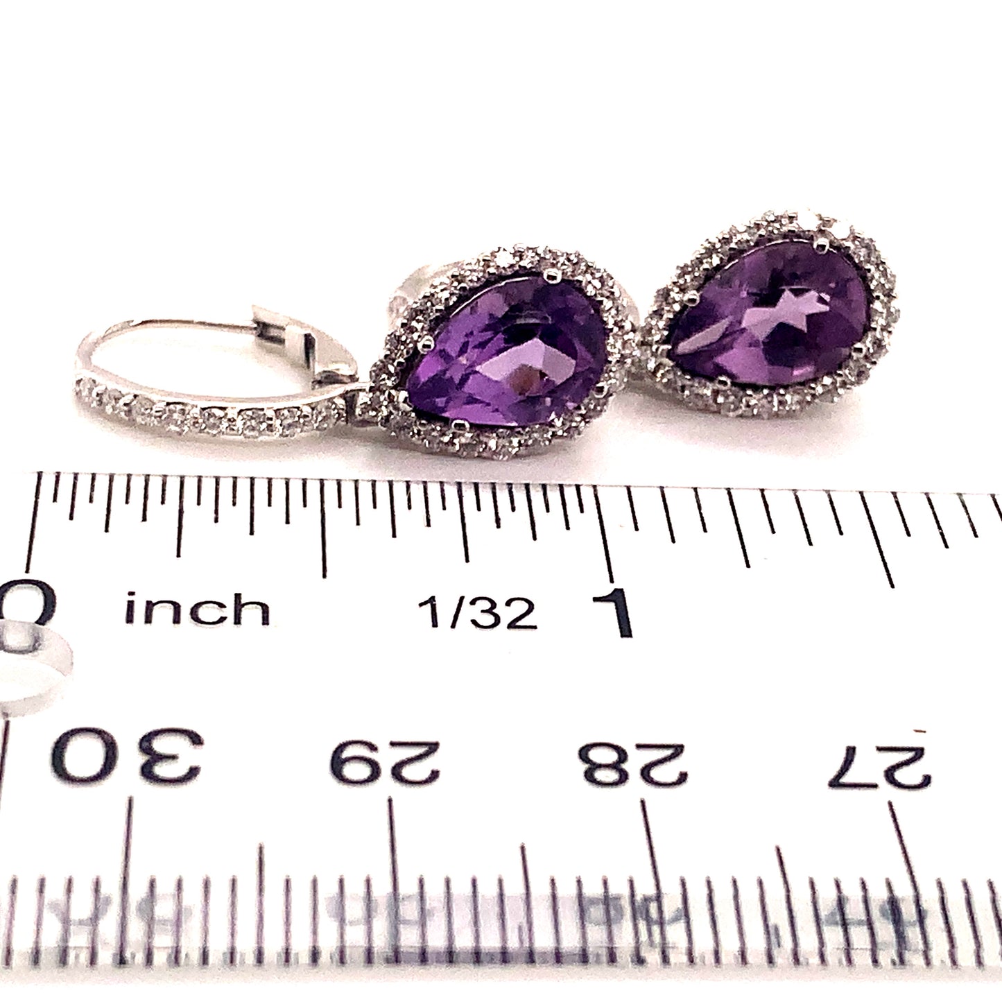 Natural Amethyst Diamond Earrings 14k Gold 4.25 TCW Certified $3,950 120527 - Certified Fine Jewelry