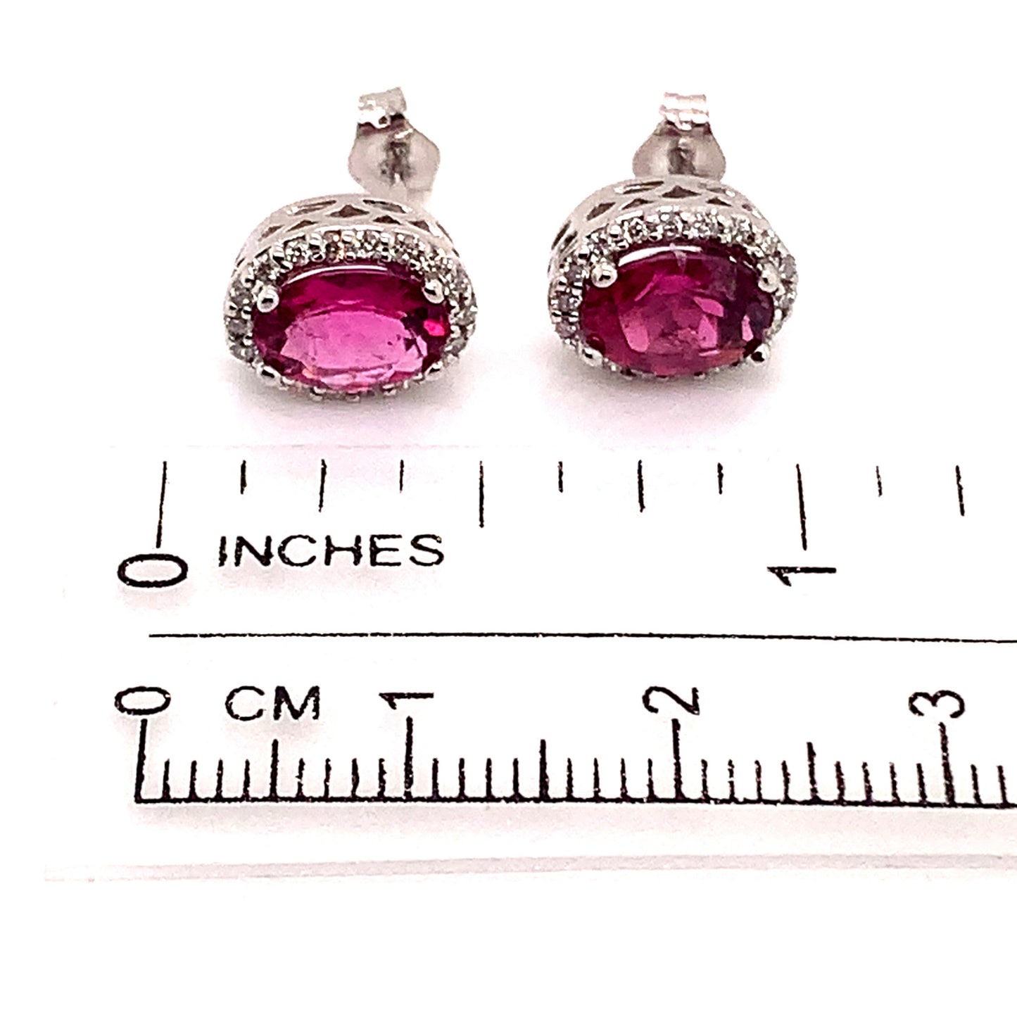 Tourmaline Diamond Stud Earrings 14k Gold 2.27 TCW Certified $4,790 121151 - Certified Fine Jewelry