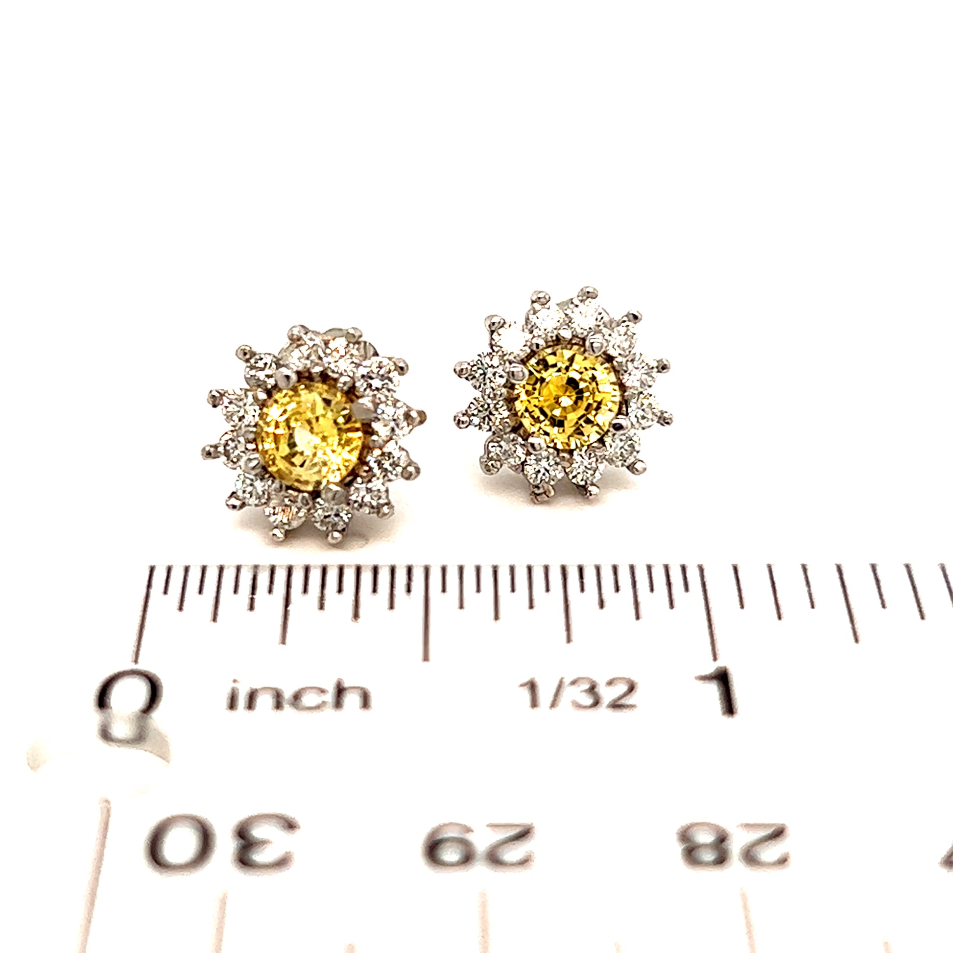 Natural Sapphire Diamond Stud Earrings 14k Gold 2.91 TCW Certified $4,950 121264 - Certified Fine Jewelry