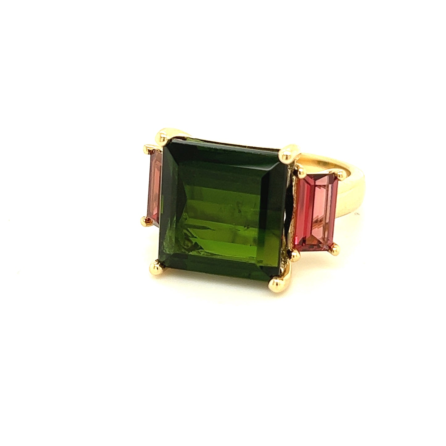 Natural Tourmaline Diamond Ring Size 7 14 Y Gold 12.25 TCW Certified $7,950 219227 - Certified Fine Jewelry