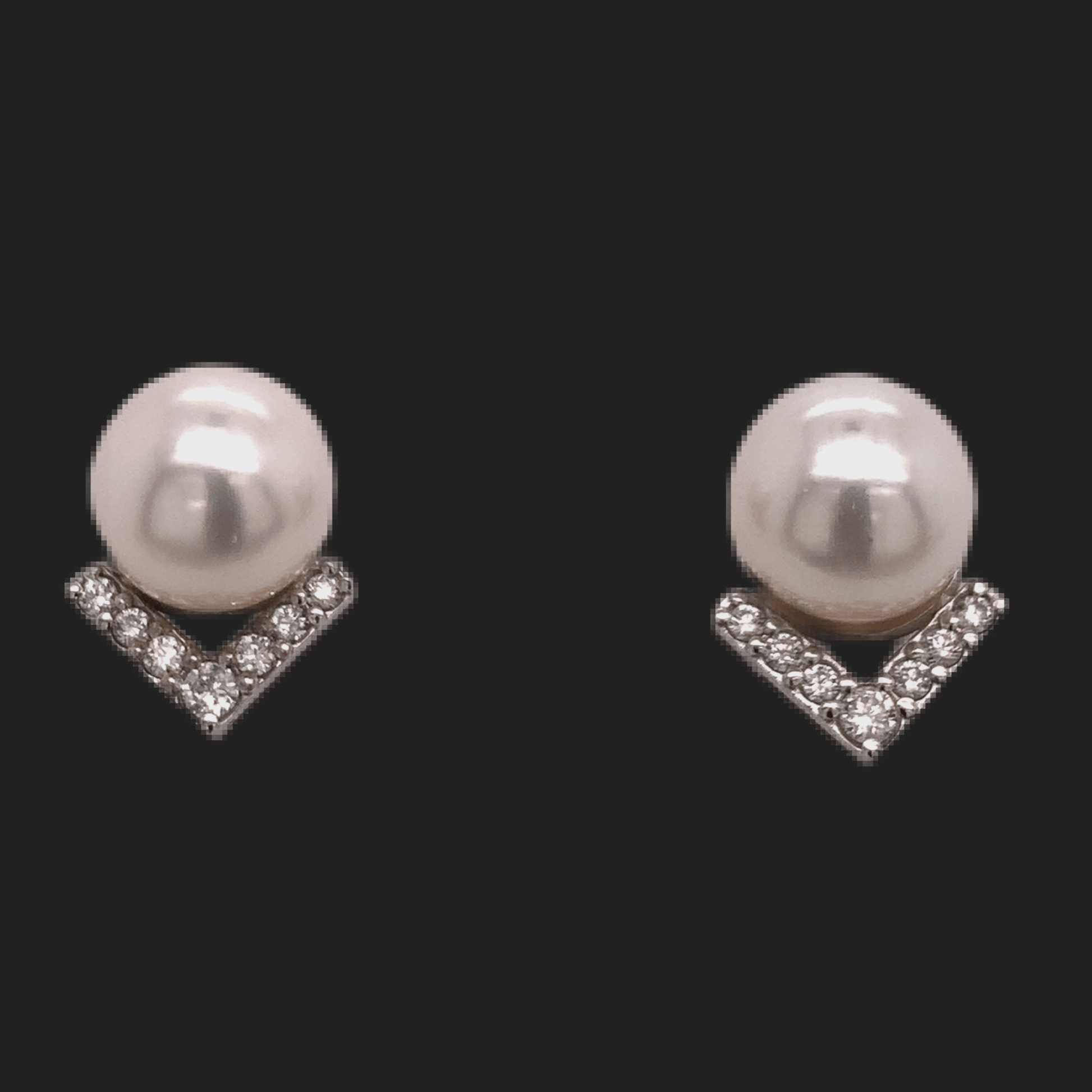 Akoya Pearl Diamond Earrings 14k Gold 9.5 mm 0.45 CTW Certified $3,975 111899 - Certified Fine Jewelry