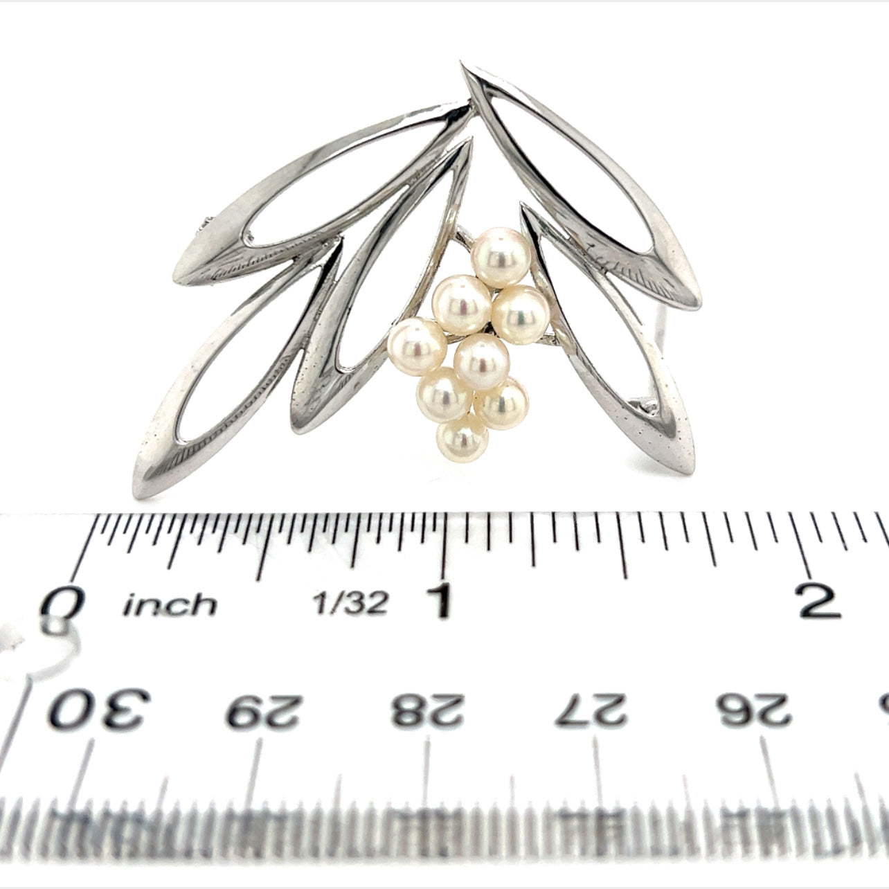 Mikimoto Estate Akoya Pearl Brooch Pin Sterling Silver 4.5 mm M270 - Certified Fine Jewelry