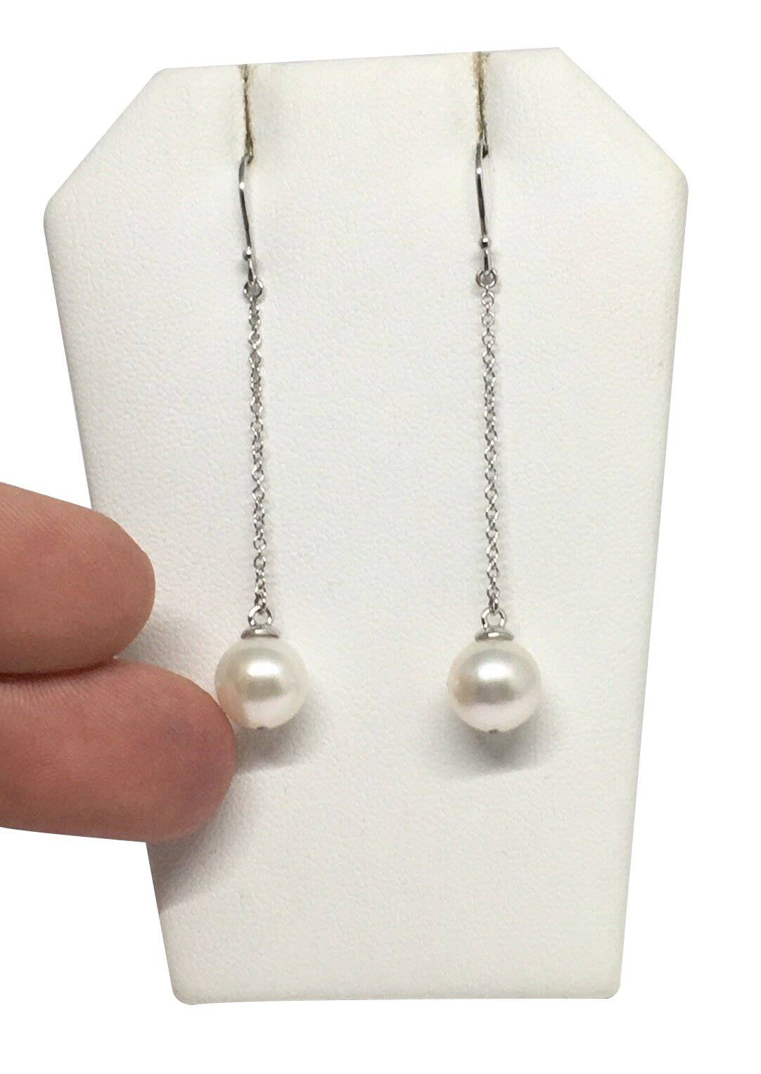 Akoya Pearl Drop Earrings14k Gold Women 9.3 mm Certified $780 721023 - Certified Fine Jewelry