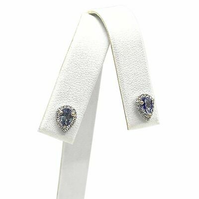 Diamond Sapphire Earrings 18k Gold Stud .60 CTW Certified $2,295 921738 - Certified Fine Jewelry