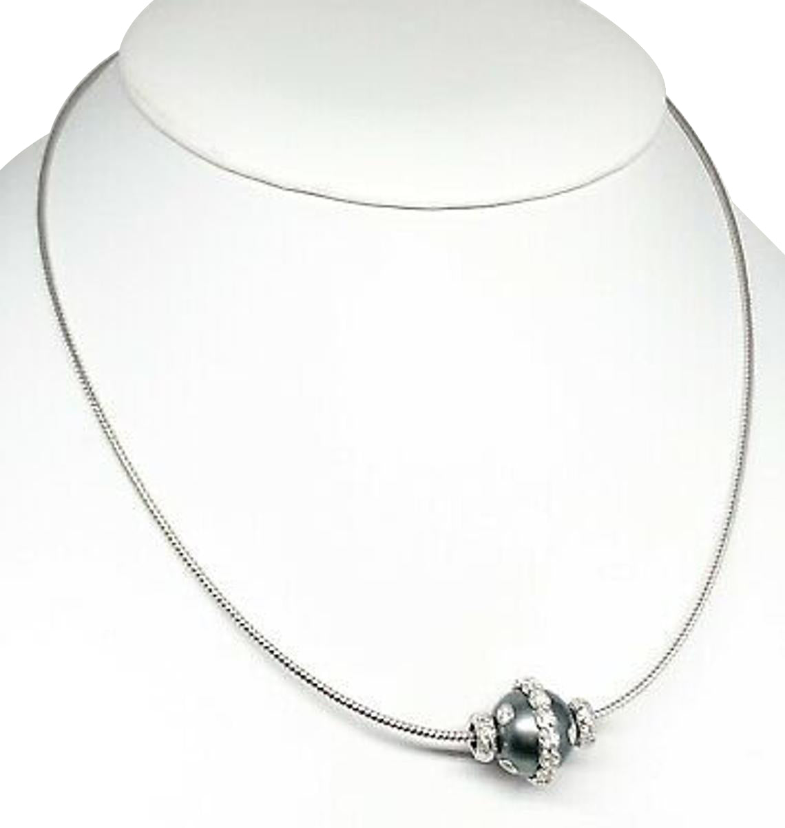 Diamond Tahitian Pearl Necklace 0.60 CT 14k Gold 13 mm 18" Certified $4,950 915320 - Certified Fine Jewelry