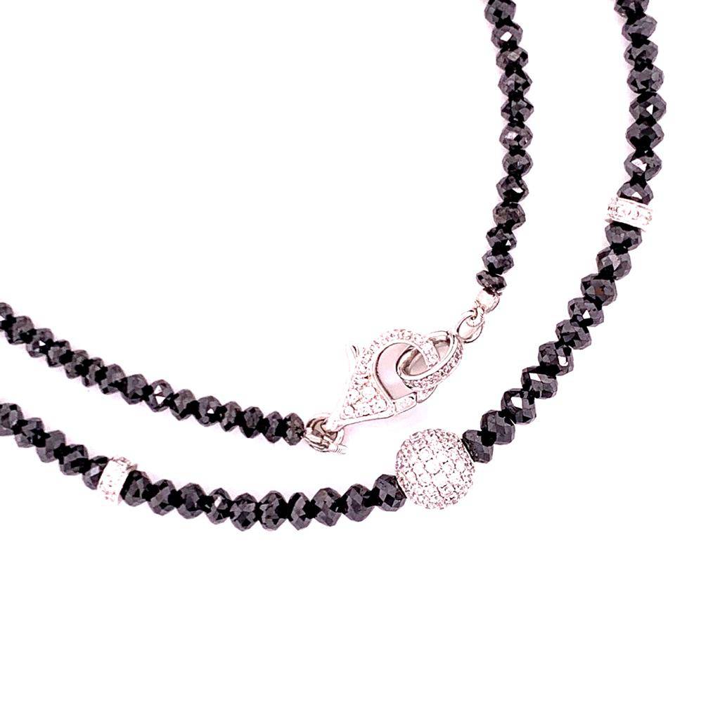 Diamond Beaded Necklace 34.15 Twc 18k Gold 16 in Certified $7,950 920472 - Certified Fine Jewelry