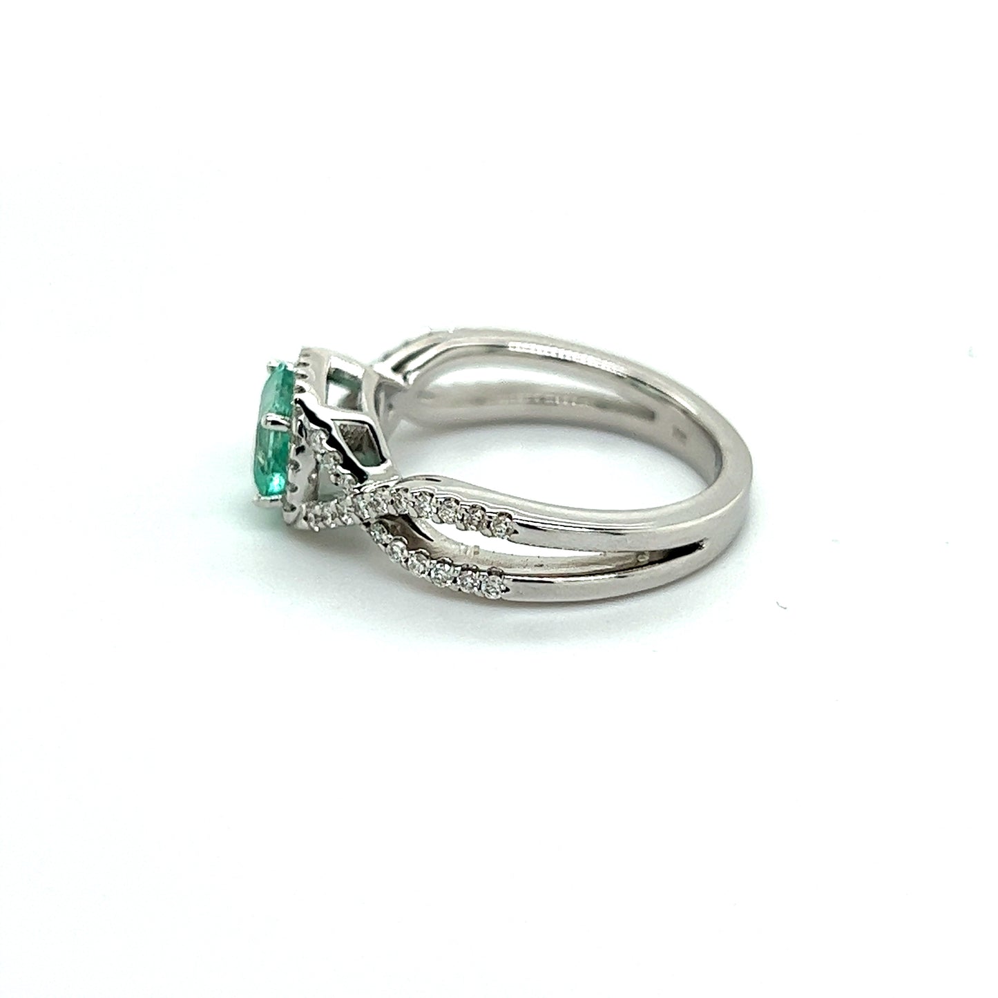 Natural Emerald Diamond Ring 6.5 14k W Gold 1.31 TCW Certified $4,750 216674 - Certified Fine Jewelry