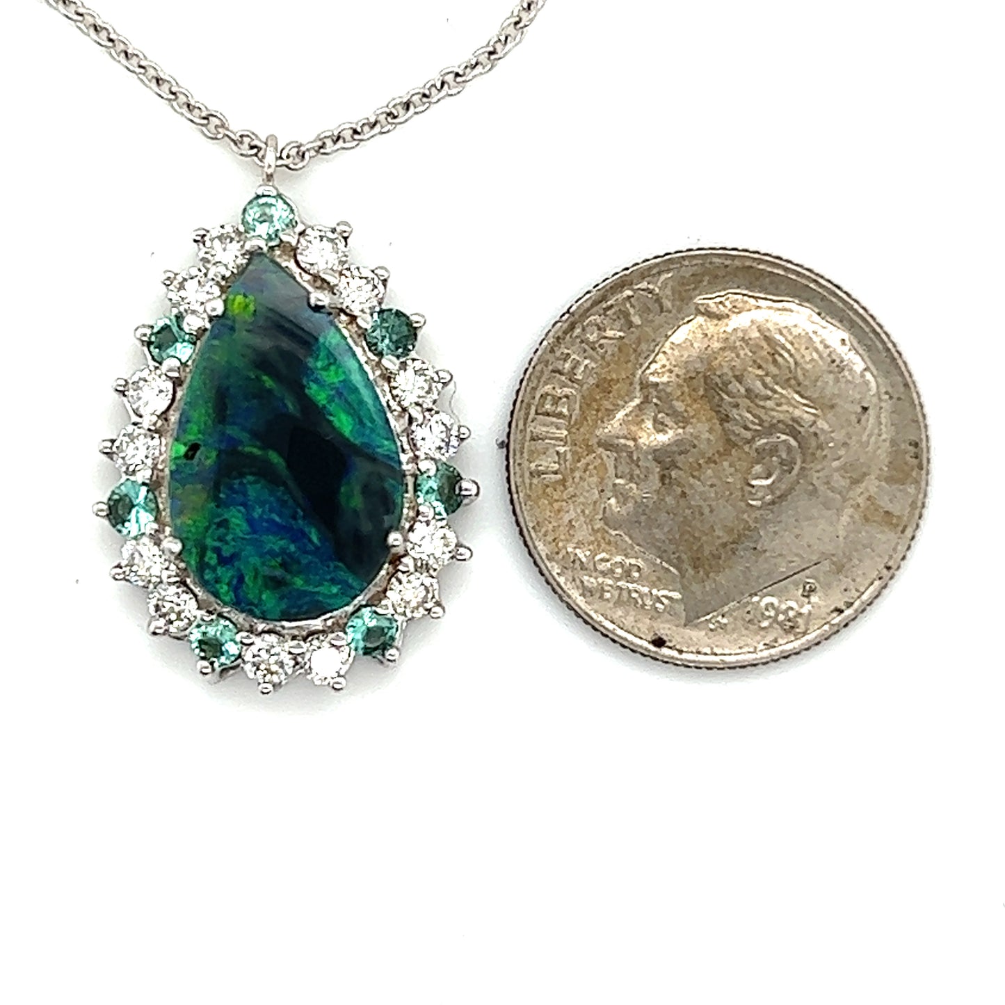 Natural Opal Diamond Pendant w/ 18" Gold Chain 3.25 TCW GIA Certified $8,950 211197 - Certified Fine Jewelry