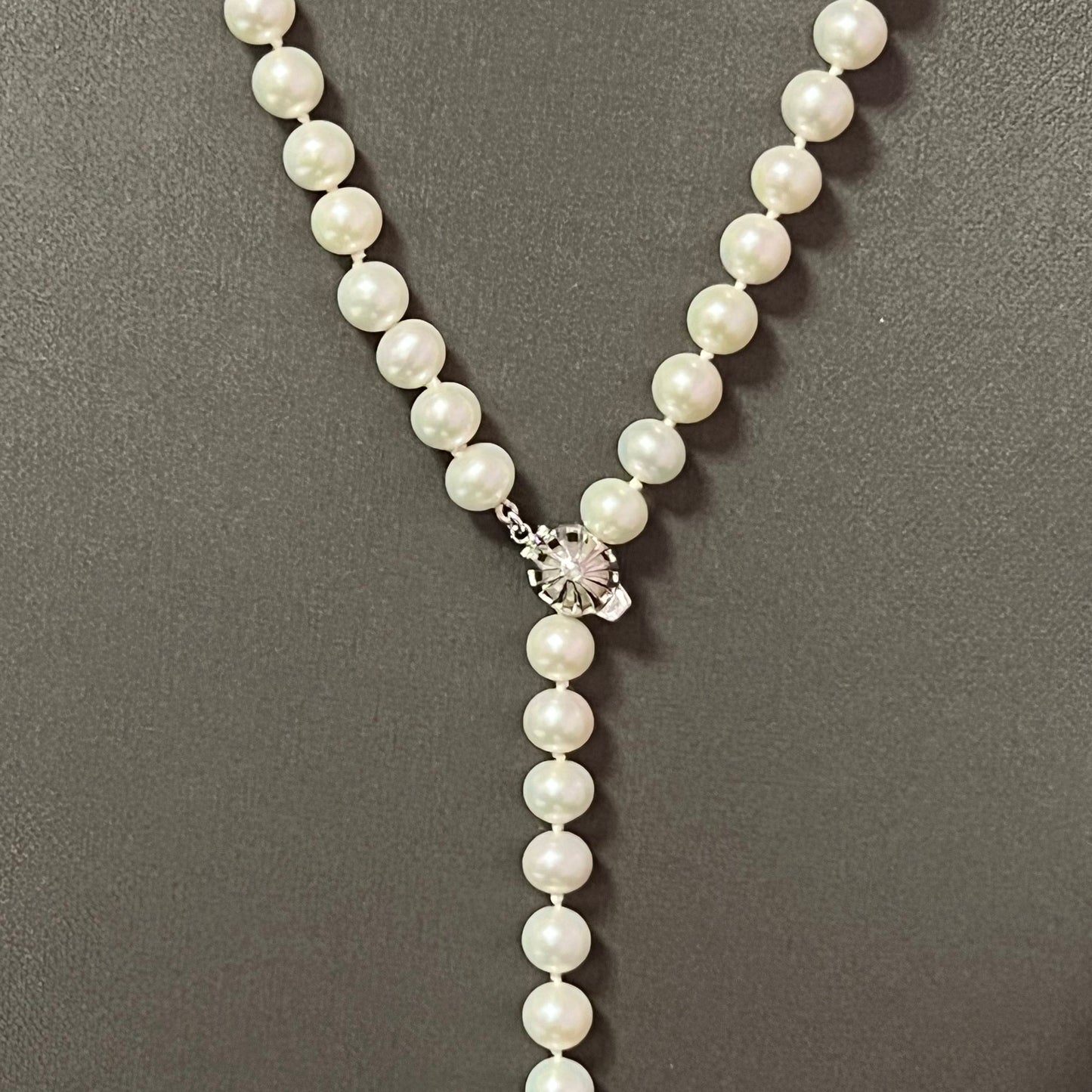 Akoya Pearl Necklace 36" 14k W Gold 7.5 mm 61.01g Certified $4,950 113106 - Certified Fine Jewelry