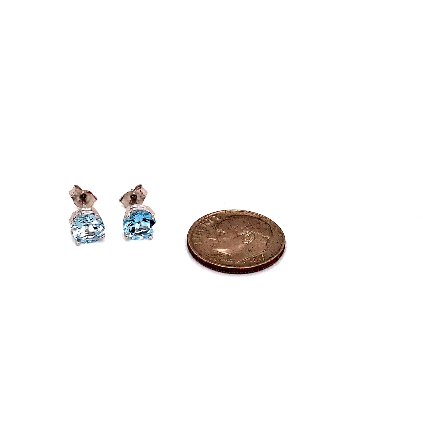 Natural Aquamarine Stud Earrings 14k White Gold 1.3 CTW Certified $950 113470 - Certified Fine Jewelry