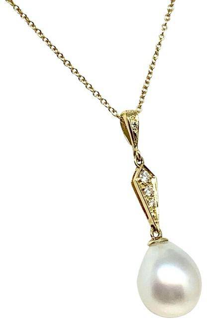 Diamond South Sea Pearl Necklace 12.77 mm 14k Gold Italy Certified $1,290 816015 - Certified Fine Jewelry
