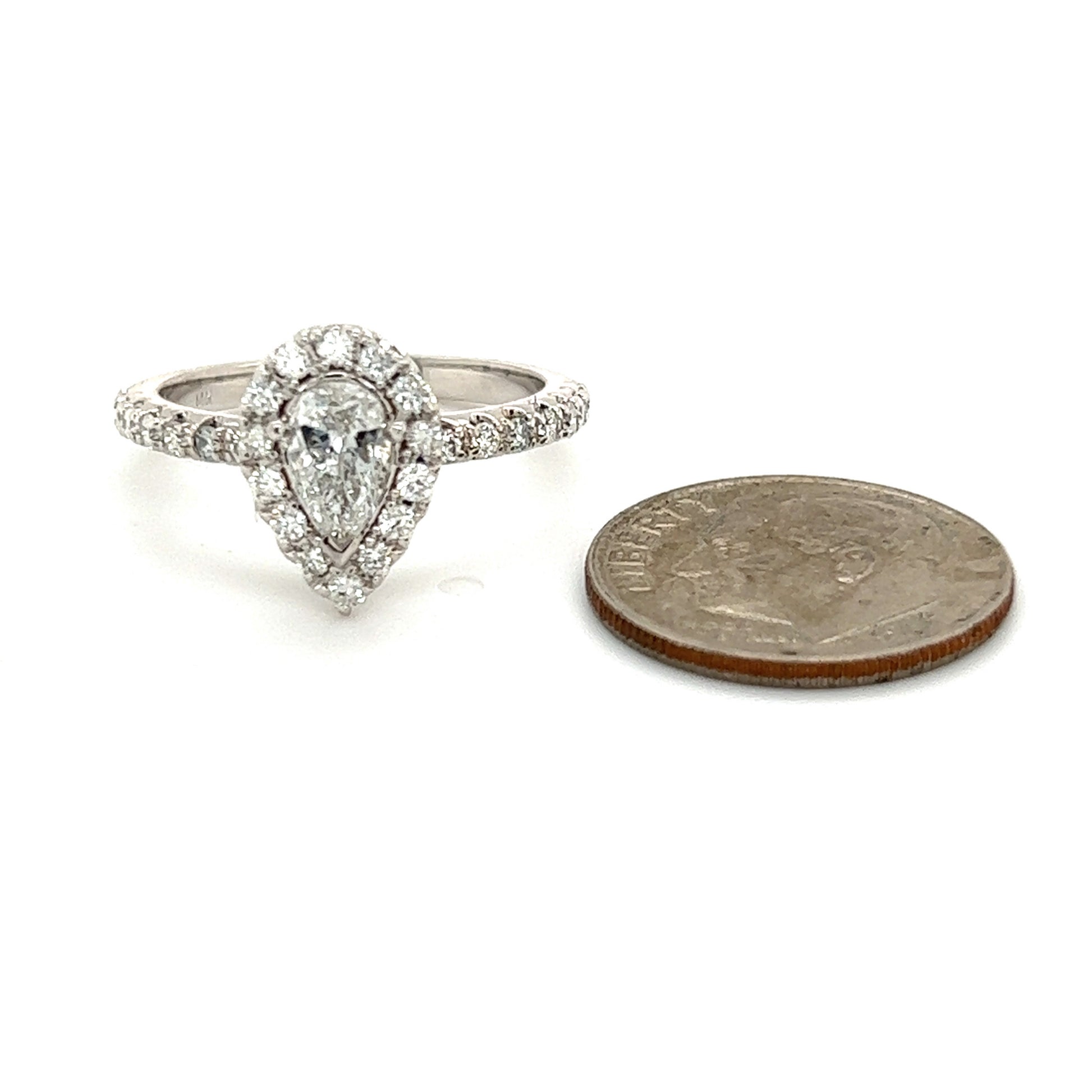 Diamond Engagement Ring 14k White Gold 0.90 TCW Certified $4,950 210736 - Certified Fine Jewelry