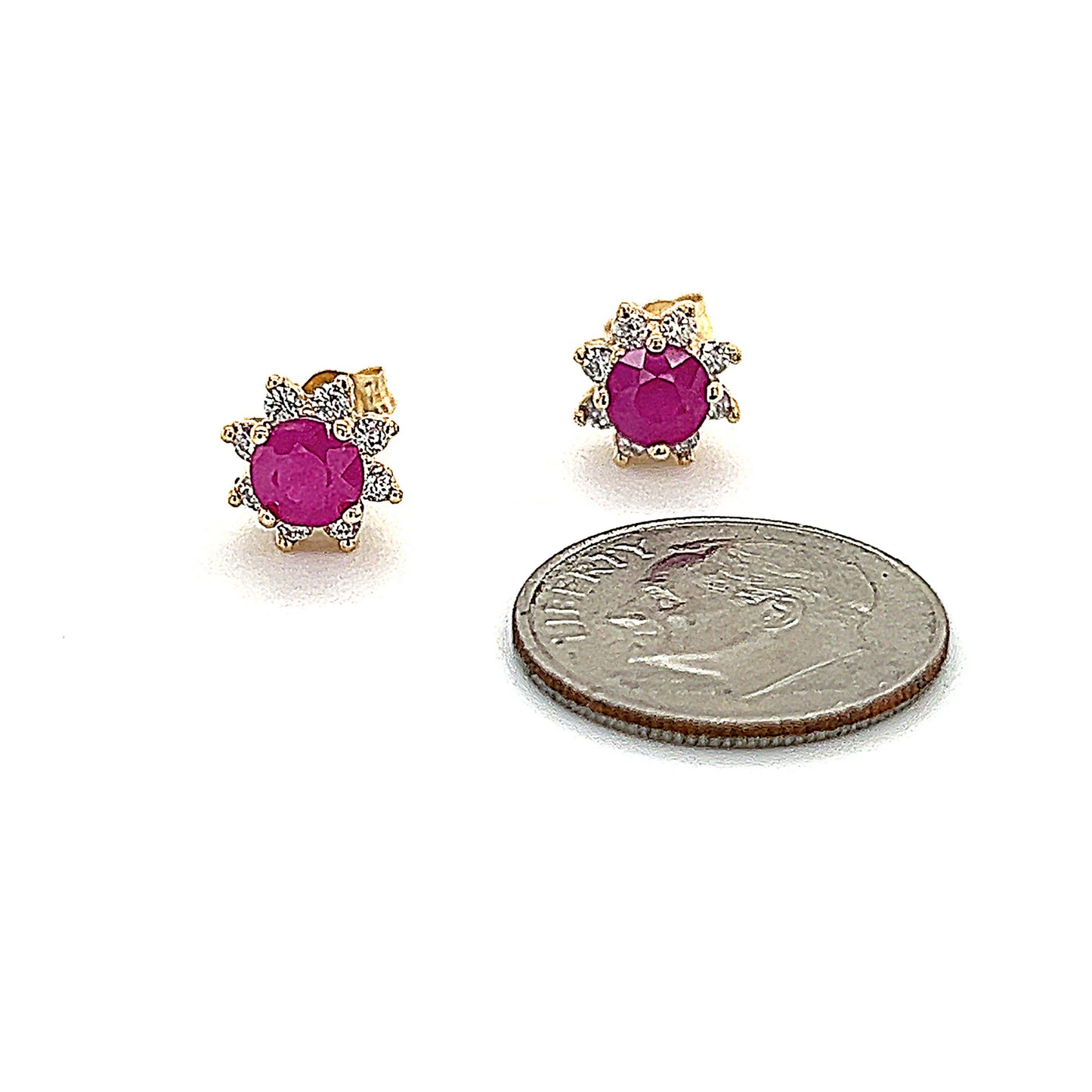Natural Ruby Diamond Earrings 14k Gold 1.25 TCW Certified $2,290 210748 - Certified Fine Jewelry