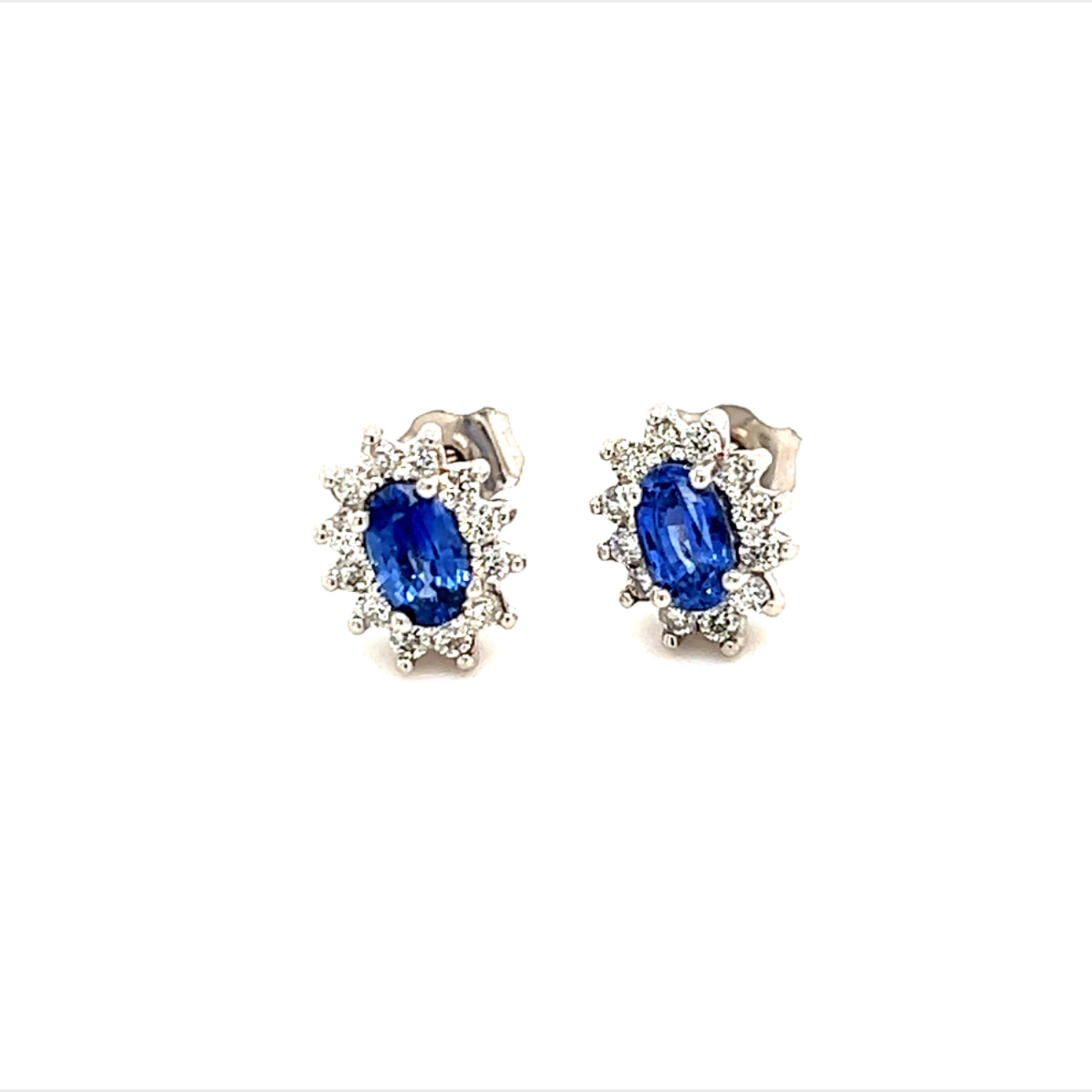 Natural Sapphire Diamond Stud Earrings 14k Gold 0.84 TCW Certified $2,975 215098 - Certified Fine Jewelry