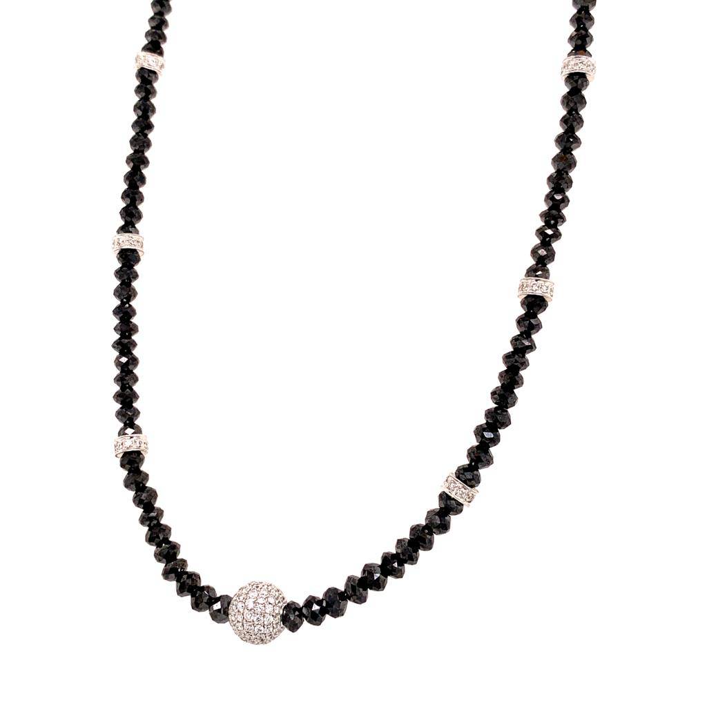 Diamond Beaded Necklace 34.15 Twc 18k Gold 16 in Certified $7,950 920472 - Certified Fine Jewelry
